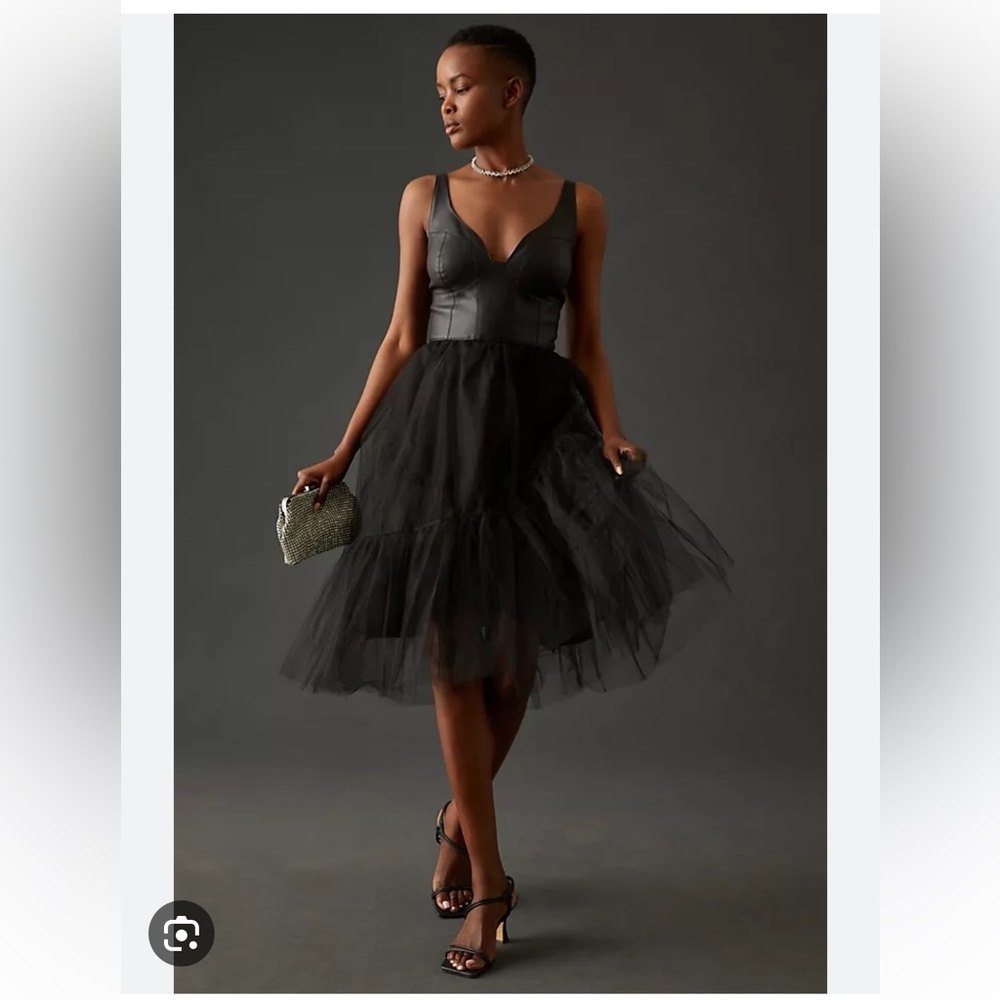 By Anthropologie Faux Leather Dress
